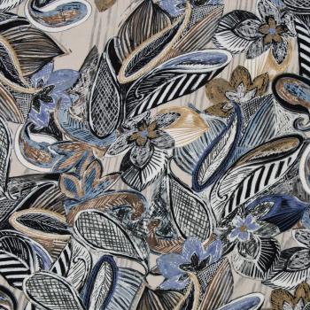 Viskose-Webware Paris, beige/rauchblau