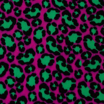 Viskosewebware Ann, Leoprint in Schwarz und Grün