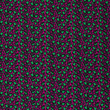 Viskosewebware Ann, Leoprint in Schwarz und Grün