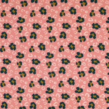 Viskose Popeline - Leo-Print, altrosa 