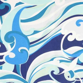 Viskose Satin - blau multicolor