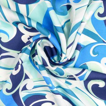Viskose Satin - blau multicolor