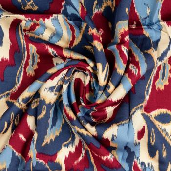 Viskose Satin - jeansblau multicolor
