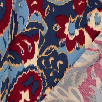 Viskose Satin - jeansblau multicolor