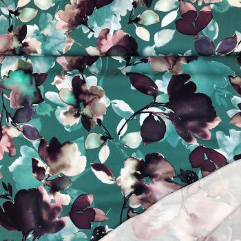 Viskose- Twill mit Wildrosen