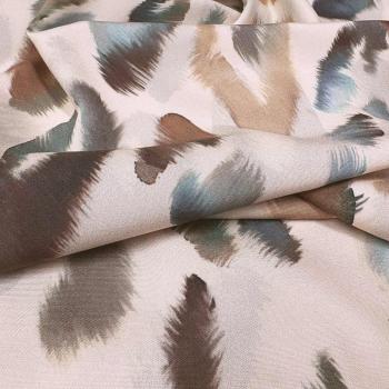 Viskose Popeline Stretch – Watercolor Kreise auf Hellbeige