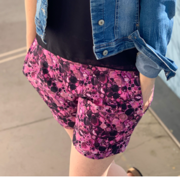 Baumwoll-Jersey, Kreise magenta