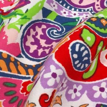 Preview: Farbenfrohe Viskose mit Blüten & Paisley