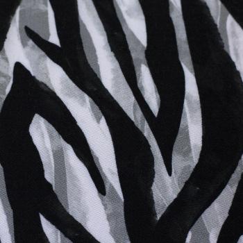 Viskose-Webware Mailand - Tigermuster - schwarz/grau auf weiß