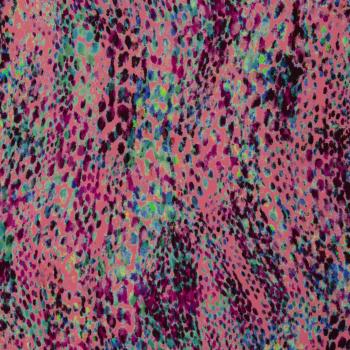 Viskose-Webware Marseille - unregelmäßige Dots Multicolor auf Pink