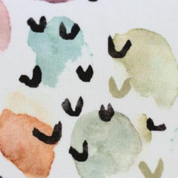 Viskose-Webware Marseille - unregelmäßige Watercolor Dots,  multicolor auf Ecru
