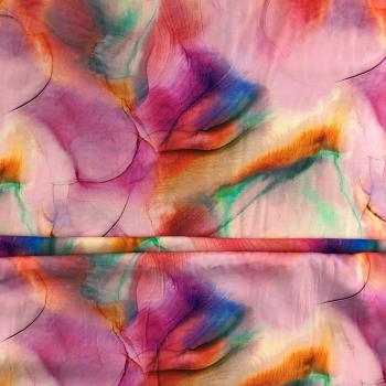Viskose-Webware, bunte Blumen mit ineinanderfließenden Farben