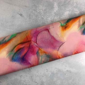 Viskose-Webware, bunte Blumen mit ineinanderfließenden Farben