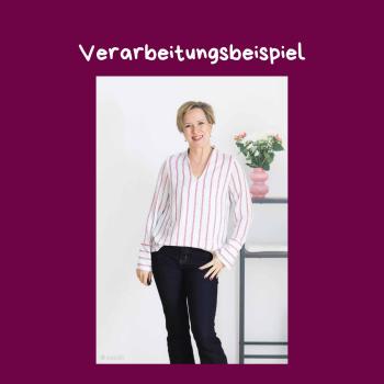 Viskose Webware Puntos weiß-rot Streifen Punkte Stoff