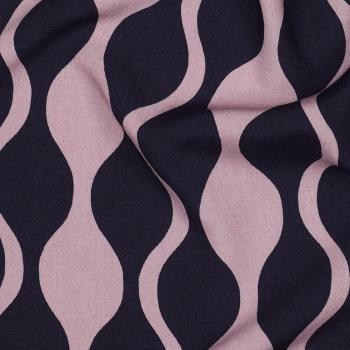 Viskose, Lenzing EcoVero, abstraktes Design Navy/Mauve