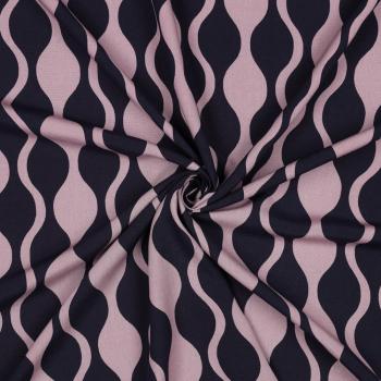 Viskose, Lenzing EcoVero, abstraktes Design Navy/Mauve