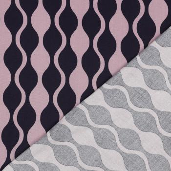 Viskose, Lenzing EcoVero, abstraktes Design Navy/Mauve