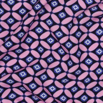 Viskose, Lenzing EcoVero, retro Design Navy/Light Pink