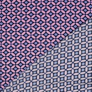 Viskose, Lenzing EcoVero, retro Design Navy/Light Pink