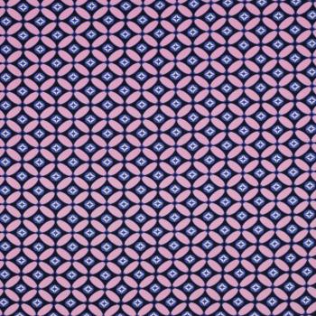 Viskose, Lenzing EcoVero, retro Design Navy/Light Pink