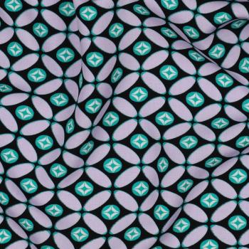 Viskose, Lenzing EcoVero, retro Design Black/Lilac