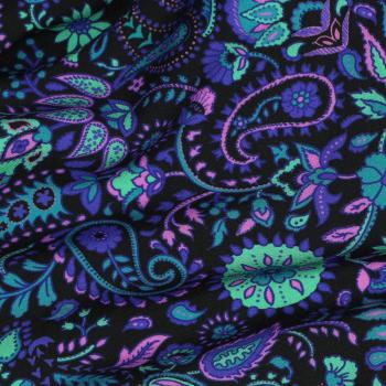 Viskose, Lenzing EcoVero, Paisley auf Schwarz