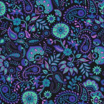 Viskose, Lenzing EcoVero, Paisley auf Schwarz