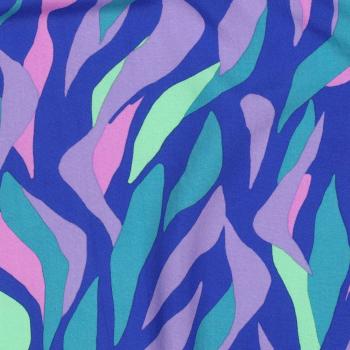 Viskose, Lenzing EcoVero, abstraktes Design in cobalt/bunt