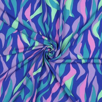 Viskose, Lenzing EcoVero, abstraktes Design in cobalt/bunt