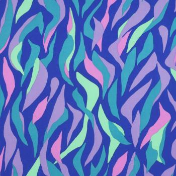 Viskose, Lenzing EcoVero, abstraktes Design in cobalt/bunt