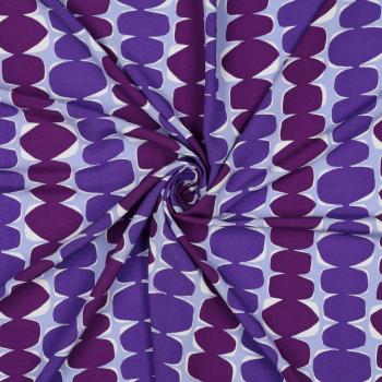 Nachhaltige Eleganz mit kreativem Flair: EcoVero-Viskose mit abstraktem Muster, lila