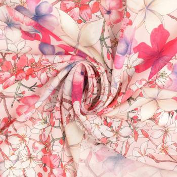 Premium Viskose-Voile mit Blumendruck