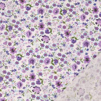 Baumwoll Voile mit kleinem blumigen Digitaldruck