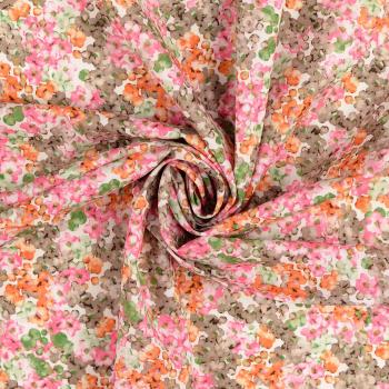 Baumwoll Voile - kleine Aquarellblumen - im Digitaldruck