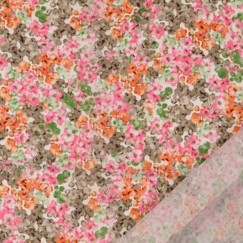 Baumwoll Voile - kleine Aquarellblumen - im Digitaldruck