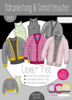 Papierschnittmuster Racer-Top Fee und Cardigan LENE