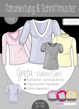 Papierschnittmuster Shirt/Pullover Greta von ki-ba-doo