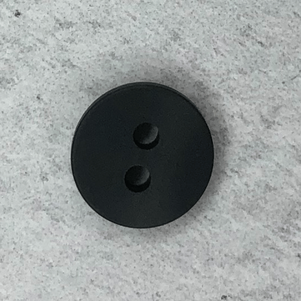 Blusenknopf - matt schimmernd - 13 mm - schwarz