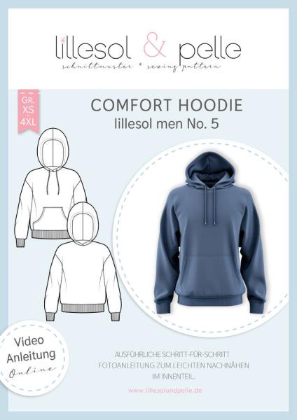 Papierschnittmuster Comfort Hoodie, Herren