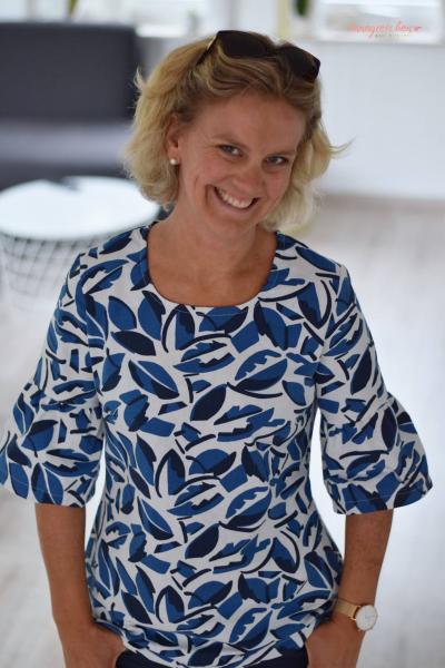 Nähbeispiel Volant Bluse lillesol women Nr. 35