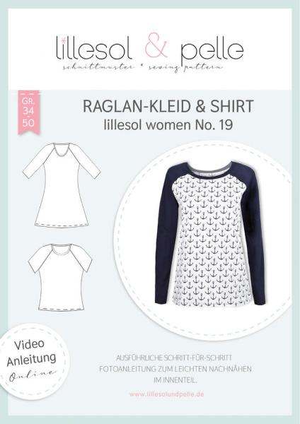 Papierschnittmuster Raglan-Kleid & Shirt lillesol women No. 19