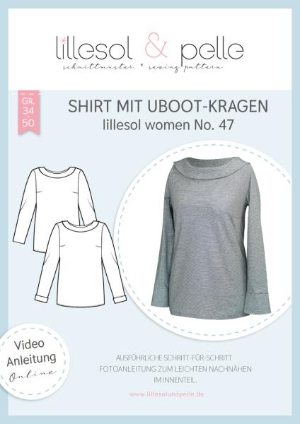 Papierschnittmuster Shirt mit U-Boot-Kragen, lillesol women No. 47
