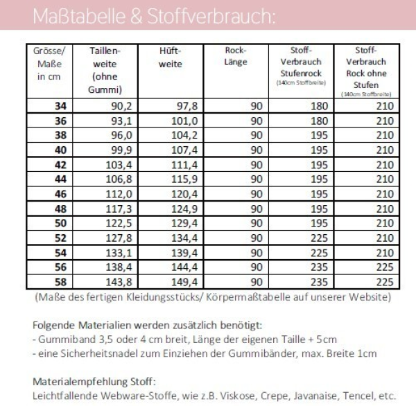 Papierschnittmuster Maxirock lillesol women No. 81