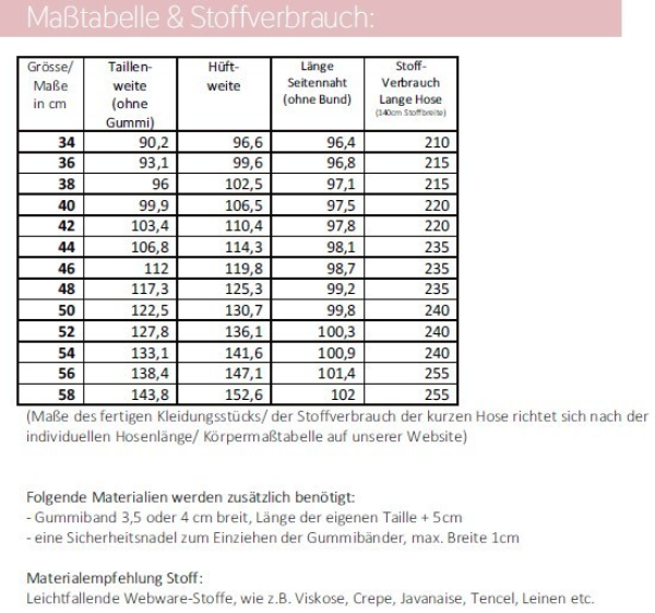 Papierschnittmuster Palazzohose lillesol women No. 82