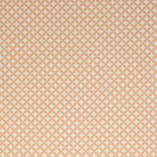 Baumwollwebware Kansas, Kreise apricot auf naturweiß