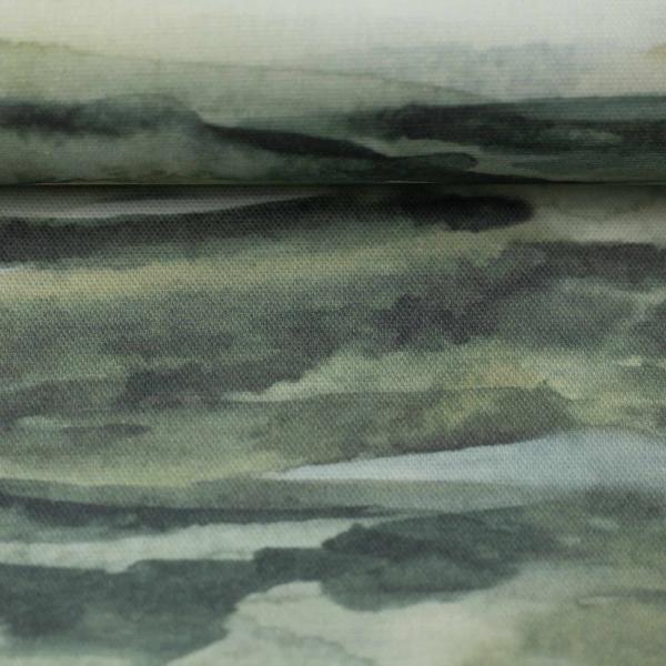 Ilana Canvas Streifen, Aquarell, grün/naturweiß