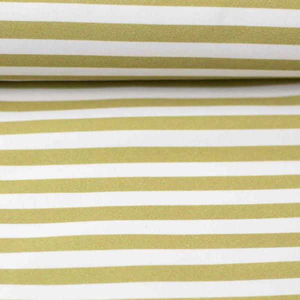 Stretch-Satin Martha, Streifen senf-weiß