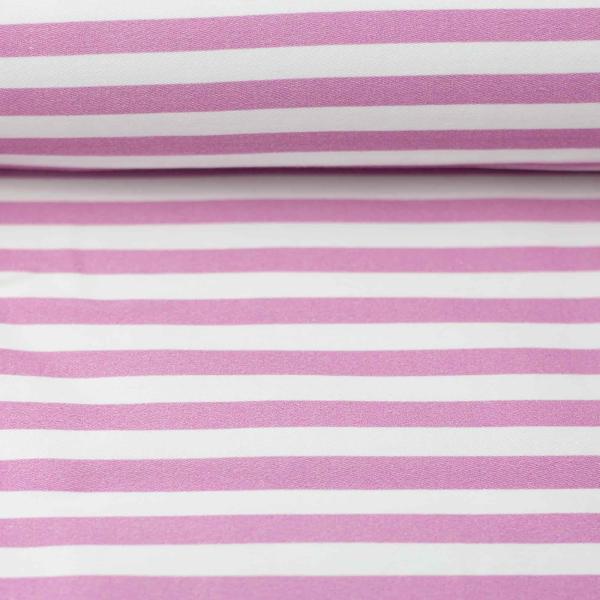 Stretch-Satin Martha, Streifen rosa-weiß