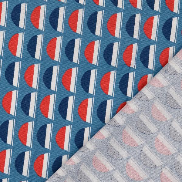 Canvas, jeansblau, gemustert