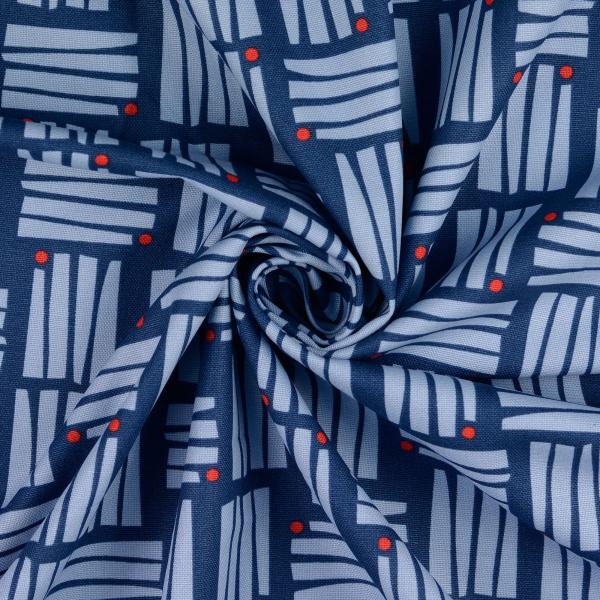 Canvas, jeansblau, Streifenblöcke